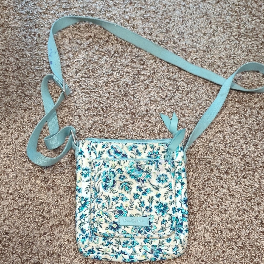 Vera Bradley Floral Crossbody Bag - Blue and Cream